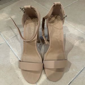 nude block heels